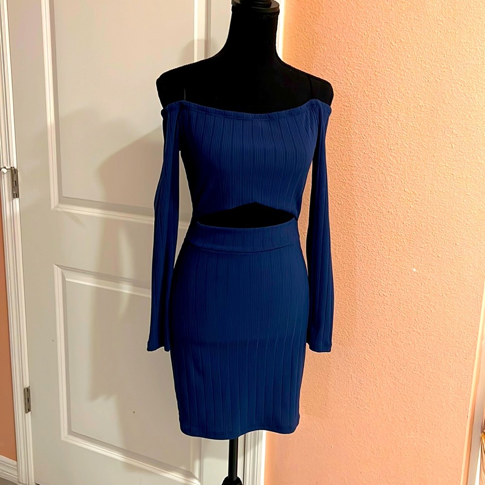 Navy Blue Cut Out Dress